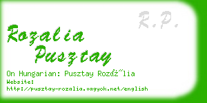 rozalia pusztay business card